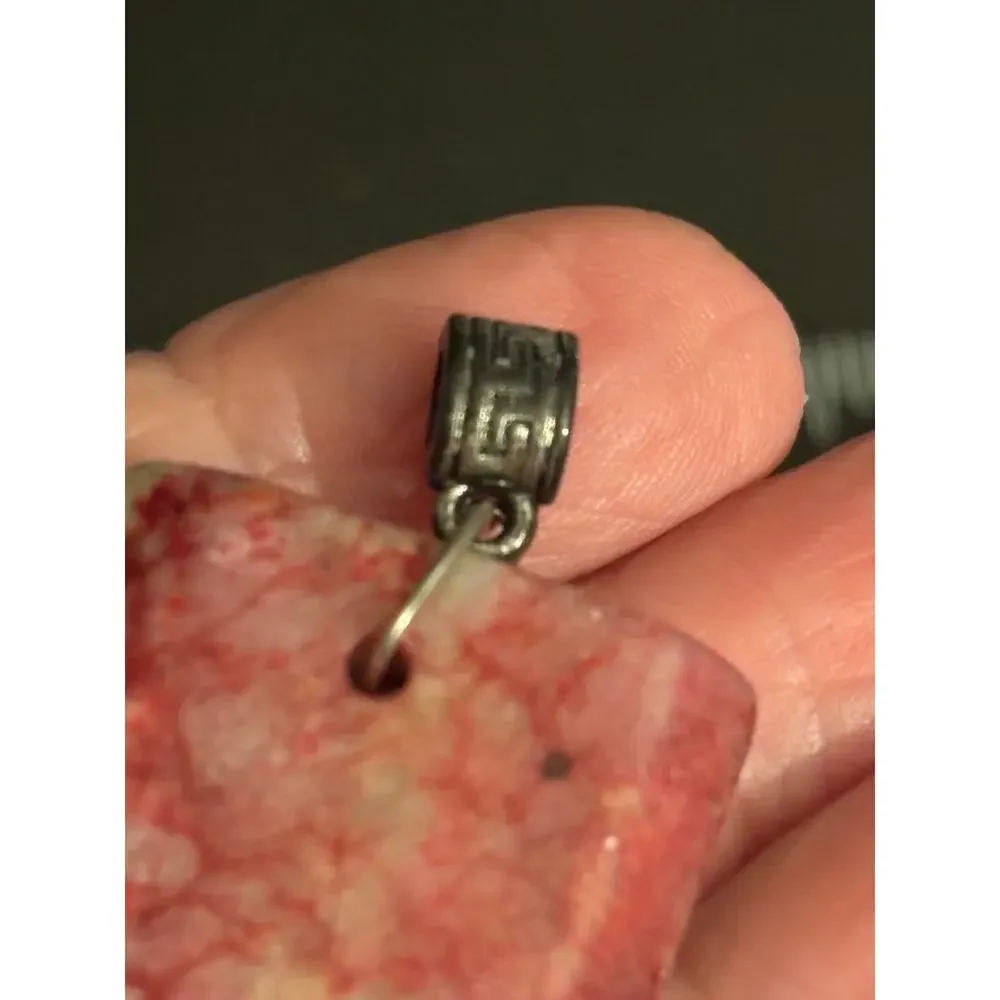 Vintage Genuine Dyed Quartz Rectangle Pendant